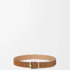 Doppelrollenschnalle aus gepresstem Wildleder in Cognac/Vintage Palladium