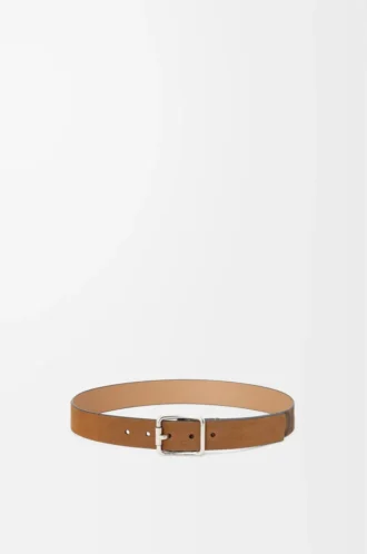 Doppelrollenschnalle aus gepresstem Wildleder in Cognac/Vintage Palladium