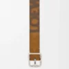 Doppelrollenschnalle aus gepresstem Wildleder in Cognac/Vintage Palladium