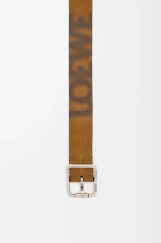 Doppelrollenschnalle aus gepresstem Wildleder in Cognac/Vintage Palladium