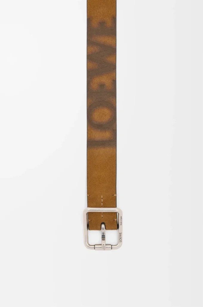 Doppelrollenschnalle aus gepresstem Wildleder in Cognac/Vintage Palladium