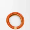 Doppelt gewundenes Armband aus Kalbsleder in leuchtendem Orange/Gelb