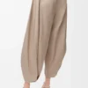 Drapierte Hose aus Baumwolle und Seide Beige