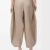 Drapierte Hose aus Baumwolle und Seide Beige