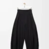 Drapierte Hose aus Baumwolle und Seide Schwarz