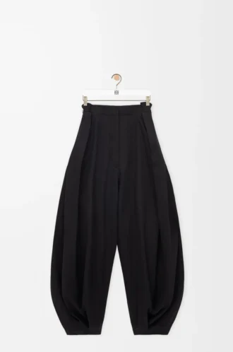 Drapierte Hose aus Baumwolle und Seide Schwarz