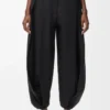 Drapierte Hose aus Baumwolle und Seide Schwarz