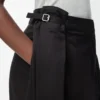 Drapierte Hose aus Baumwolle und Seide Schwarz