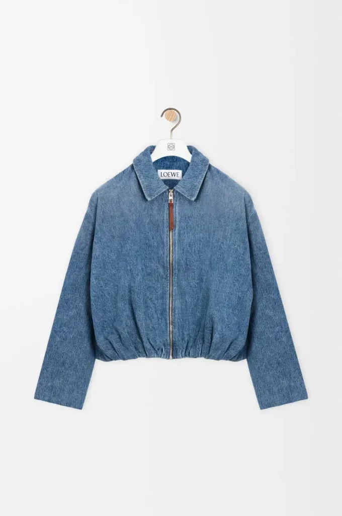 Drapierte Jacke aus Denim in Indigo Blue
