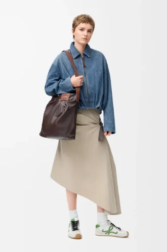 Drapierte Jacke aus Denim in Indigo Blue