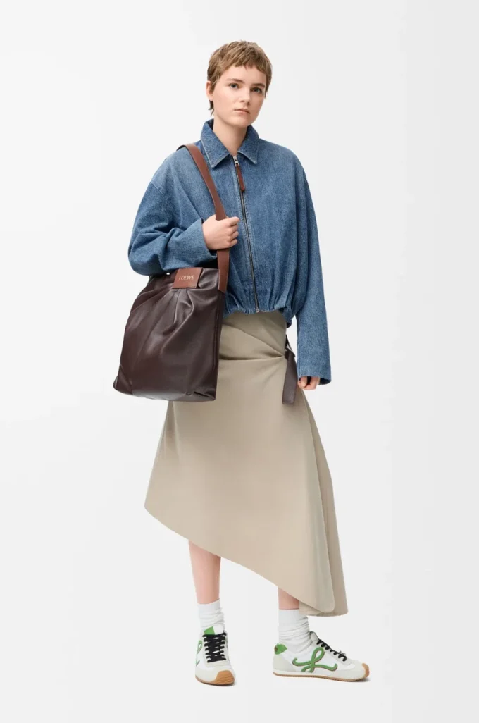 Drapierte Jacke aus Denim in Indigo Blue