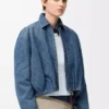 Drapierte Jacke aus Denim in Indigo Blue