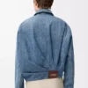 Drapierte Jacke aus Denim in Indigo Blue