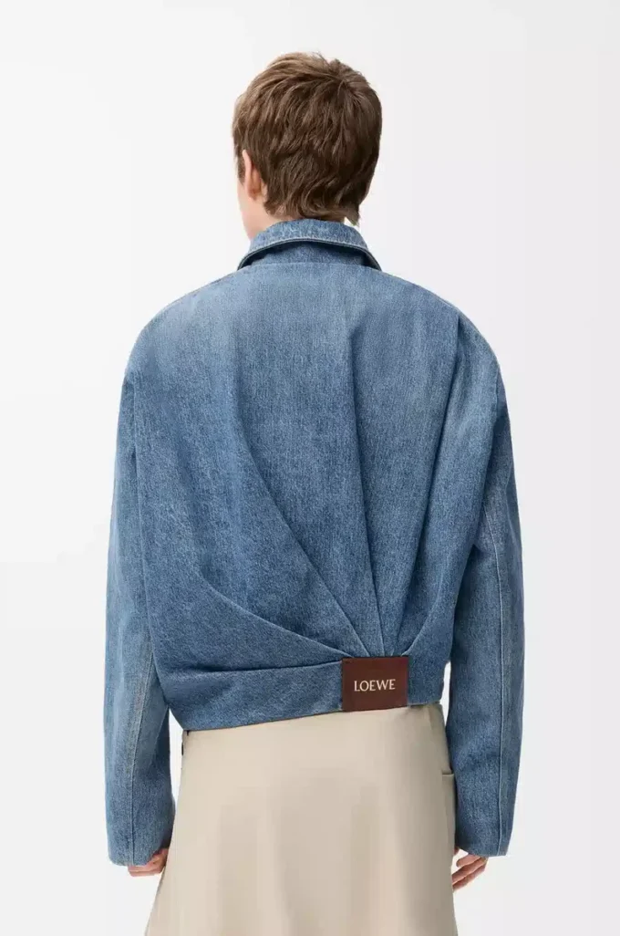 Drapierte Jacke aus Denim in Indigo Blue
