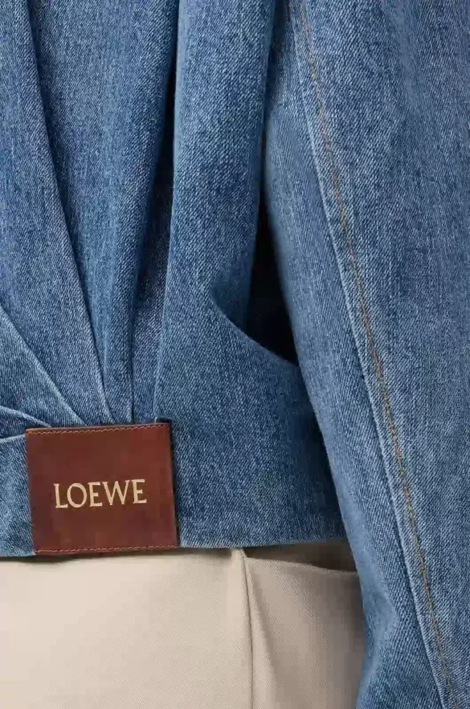 Drapierte Jacke aus Denim in Indigo Blue
