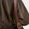Drapierte Jacke aus Nappakalbsleder Dunkelgrün