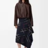 Drapierte Jacke aus Nappalammleder in Schokoladenbraun