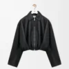 Drapierte Jacke aus Nappalammleder Schwarz