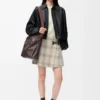Drapierte Jacke aus Nappalammleder Schwarz