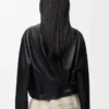 Drapierte Jacke aus Nappalammleder Schwarz