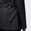Drapierte Jacke aus Wolle in Dunkelgrau