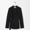 Drapierte Jacke aus Wolle Schwarz