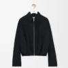 Drapierte Jacke aus Wolle Schwarz