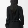 Drapierte Jacke aus Wolle Schwarz