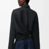 Drapierte Jacke aus Wolle Schwarz