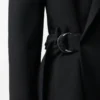 Drapierte Jacke aus Wolle Schwarz