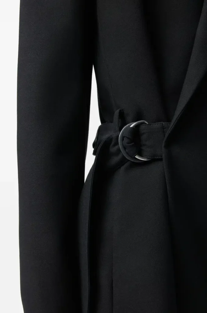 Drapierte Jacke aus Wolle Schwarz