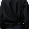 Drapierte Jacke aus Wolle Schwarz