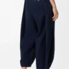 Drapierte Jeans aus Denim Dunkelindigo