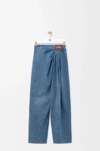 Drapierte Jeans aus Denim Indigo Blue