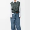 Drapierte Jeans aus Denim Indigo Blue