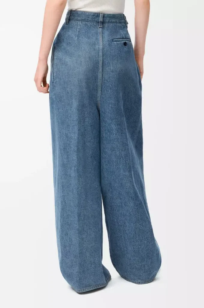 Drapierte Jeans aus Denim Indigo Blue