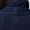 Drapiertes Hemd aus Denim in Dunkelindigo