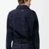 Drapiertes Hemd aus Denim Indigo Blue