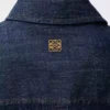 Drapiertes Hemd aus Denim Indigo Blue