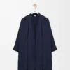 Drapiertes Kleid aus Baumwolle in Marineblau