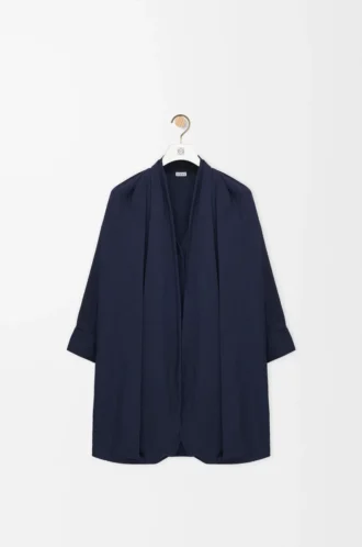 Drapiertes Kleid aus Baumwolle in Marineblau