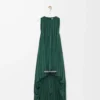 Drapiertes Kleid aus Seide Grün