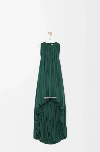 Drapiertes Kleid aus Seide Grün