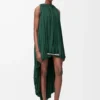 Drapiertes Kleid aus Seide Grün