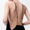 Drapiertes Kleid aus Seide in Schwarz