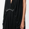 Drapiertes Kleid aus Seide in Schwarz