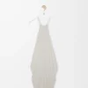Drapiertes Kleid aus Seide Weiß