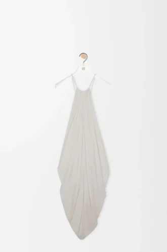 Drapiertes Kleid aus Seide Weiß