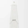 Drapiertes Kleid aus Seide Weiß