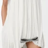 Drapiertes Kleid aus Seide Weiß
